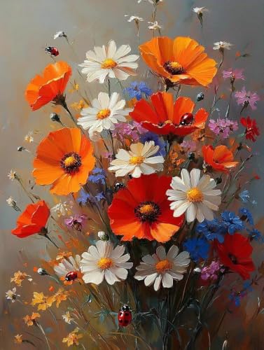Peinture diamant fleur 60x80cm, l'idée cadeau femme idéale pour un anniversaire