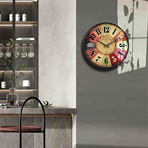 Image of Wall Clock 12 inch Silent Quartz Decorative Wall Clock Non-Ticking Classic Digital Clock Battery Operated Round Easy to Read Handheld Complete Home /Kitchen /Bedroom (432)