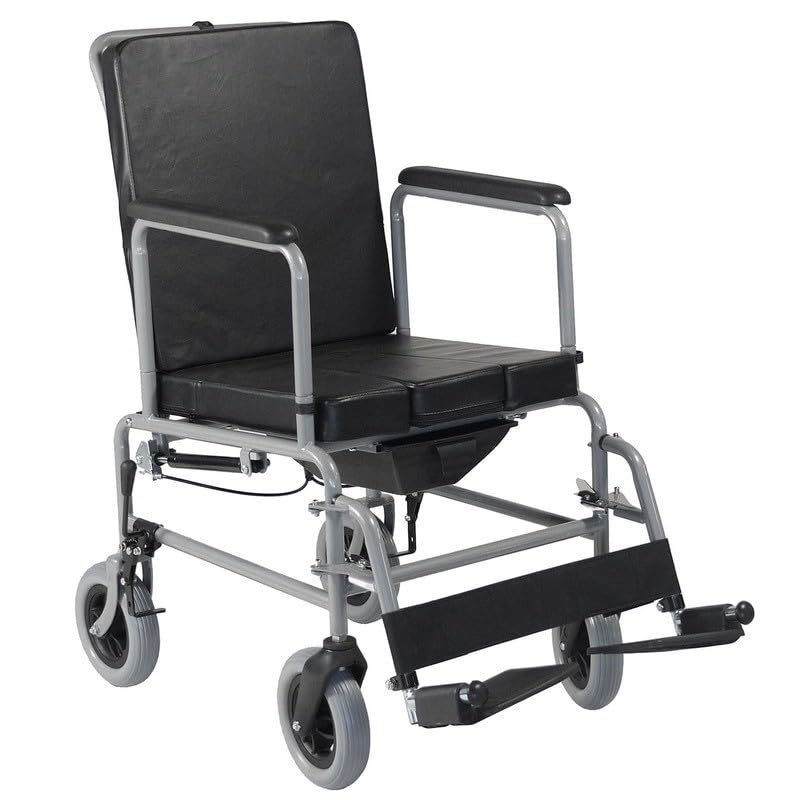 Silla de Ruedas de Interior RECLINABLE y Acolchada con Inodoro