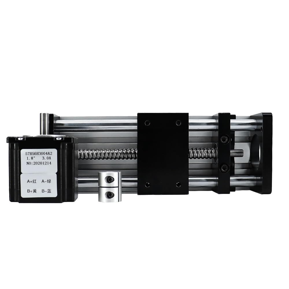 Rail Motion Slide Table 100mm to 500mm Effective Stroke Linear Guide Stage SFU1204 Ball Screw Actuator with NEMA23 Stepper Motor Component(100mm)