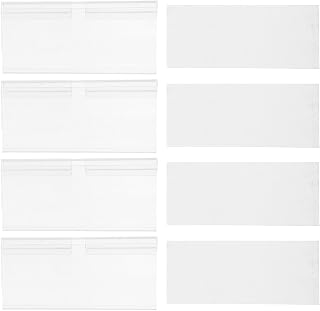 100 Sets Plastic Shelf Label Holders with Paper Inserts for Retail | Visibility, Secure Grip, Smooth Edges, Portable Design, Supermarket and Department Store Use