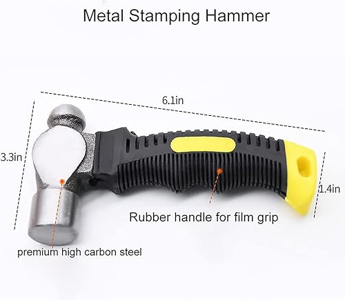 Miniatura 2 de Kit de estampado de metal martillo y bloque de banco de acero para sellos de letras, sellos de números, juego de punzones de letras, sellos de