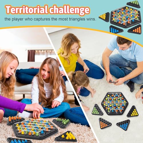 Dreiecksschach, Dreiecksbrettspiel, interaktives Tischbrettspiel, Strategiespiel für Familientreffen von Kindern und Erwachsenen