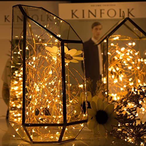 Minetom Fairy Lights Plug In, 40Ft 120 Led Waterproof Copper Wire Firefly Lights, With Ul Adaptor, Starry String Lights For Wedding Indoor Outdoor Christmas Garden Decoration, Warm White(No Remote) #TOP6