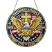 God Bless America Years Stained Glass Suncatcher, 1776–2026 Semiquincentennial Window Hanging Decor, National Celebration Display Gift, 250th Anniversary United States Sun Catcher (Style 1)