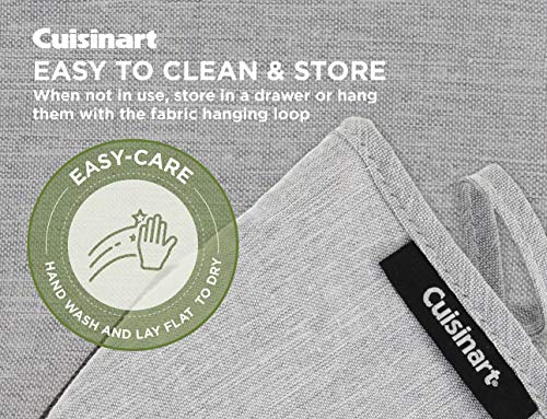 Image of Cuisinart Mini Oven Mitts - 5.5 inch x 7 inch Heat-Resistant Kitchen Mitts for Oven with Non-Slip Neoprene Palm, Cotton Filling, and Fabric Loop - Durable Oven Mitt Set for Cooking & Baking