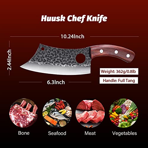 Rococo 3Pcs Butcher Cleaver Knife Set For Meat Cutting Serbian Chef Knife Viking Cleaver Boning Knife With Sheaths For Kitchen Outdoor Bbq Camping Birthday Christmas Gift Idea Men #TOP5