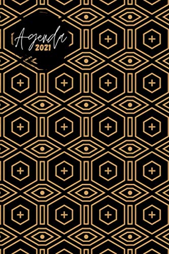Agenda 2021: Géométrique or | Janvier à Décembre 2021 | Agenda annuel semainier, Format A5 | 12 mois | Pour les étudiants, professionnels et particuliers | Calendrier, liste de contacts, notes, ...