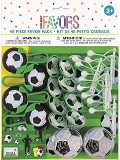Unique 27280 3D Soccer Ball Assorted Party Favors | 48 Pcs