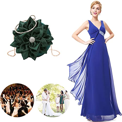 Image of Buddy Women Rose Shaped Clutch Soft Satin Wristlet Handbag Wedding Party Purse