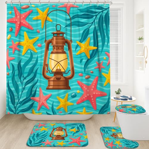 Rideau de douche anti-moisissure turquoise polyester étanche 183 cm - 3