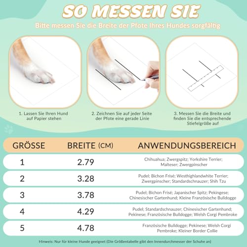 SlowTon Hundeschuhe mit Rutschfester Sohle, 2 Stück atmungsaktive Hundeschuhe, Hundeschuhe Pfotenschutz für heißen Asphalt im Sommer, Hundeschuhe für kleine Hunde