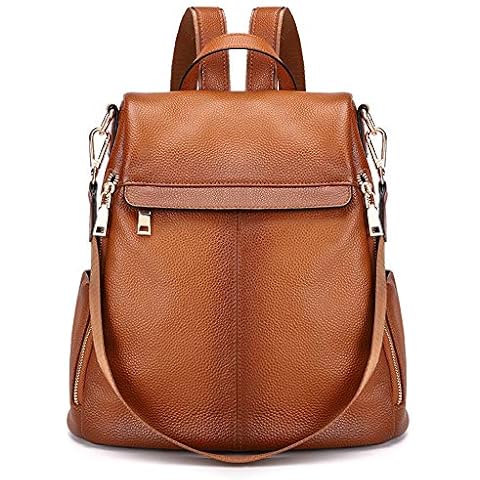 Kattee Anti-Diebstahl-Rucksack für Damen, echtes Leder Cover