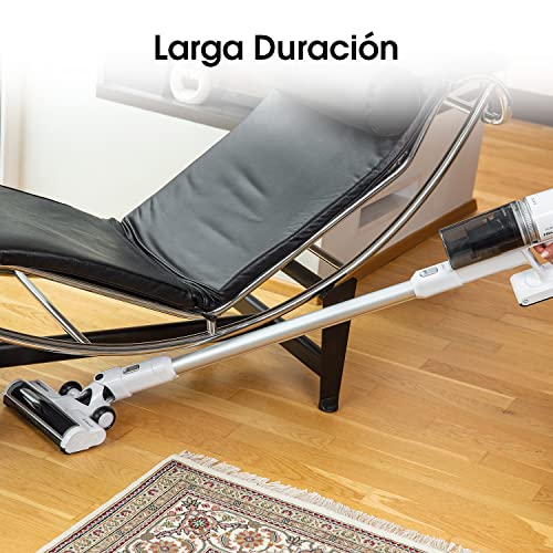 Hisense HVC6134W Aspirateur Balai sans Fil 21,6 V, 2 Vitesses, jusqu'à 35 Minutes d'autonomie, lumières LED sur Brosse pour optimiser la propreté, aspirateur à Main Convertible