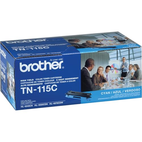 Brother TN-115C DCP-9040 9042 9045 HL-4040 4050 4070 Toner Cartridge (Cyan) in Retail Packaging