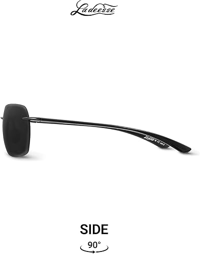 Miniatura 5 de LADEESSE Sunglasses Men - Rimless Square Polarized Sunglasses - Lightweight TR90 Frame Sun Glasses with UV Protection