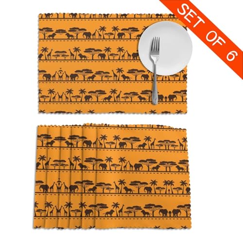 Sets de table imprimés faune africaine haut de gamme en polyester pour une table chic - 5