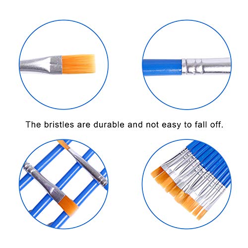 Decyool 100 Pcs Flat Paint Brushes,Small Brush Bulk For Detail Painting,Nylon Hair Brushes Acrylic Oil Watercolor Fine Art Painting For Kids,Children,Students,Starter,Teens, Adults, Artist #TOP4