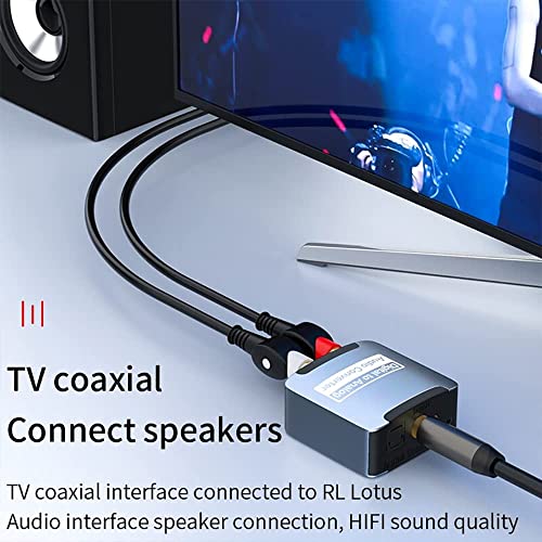 Microware Digital to Analog Audio Converter DAC Digital SPDIF Optical to Analog L/R RCA Converter Toslink to 3.5mm Jack Adapter for PS3 HD DVD PS4 Amp TV Home Cinema (Optical Cable Included) 7 51C2zH3J15L