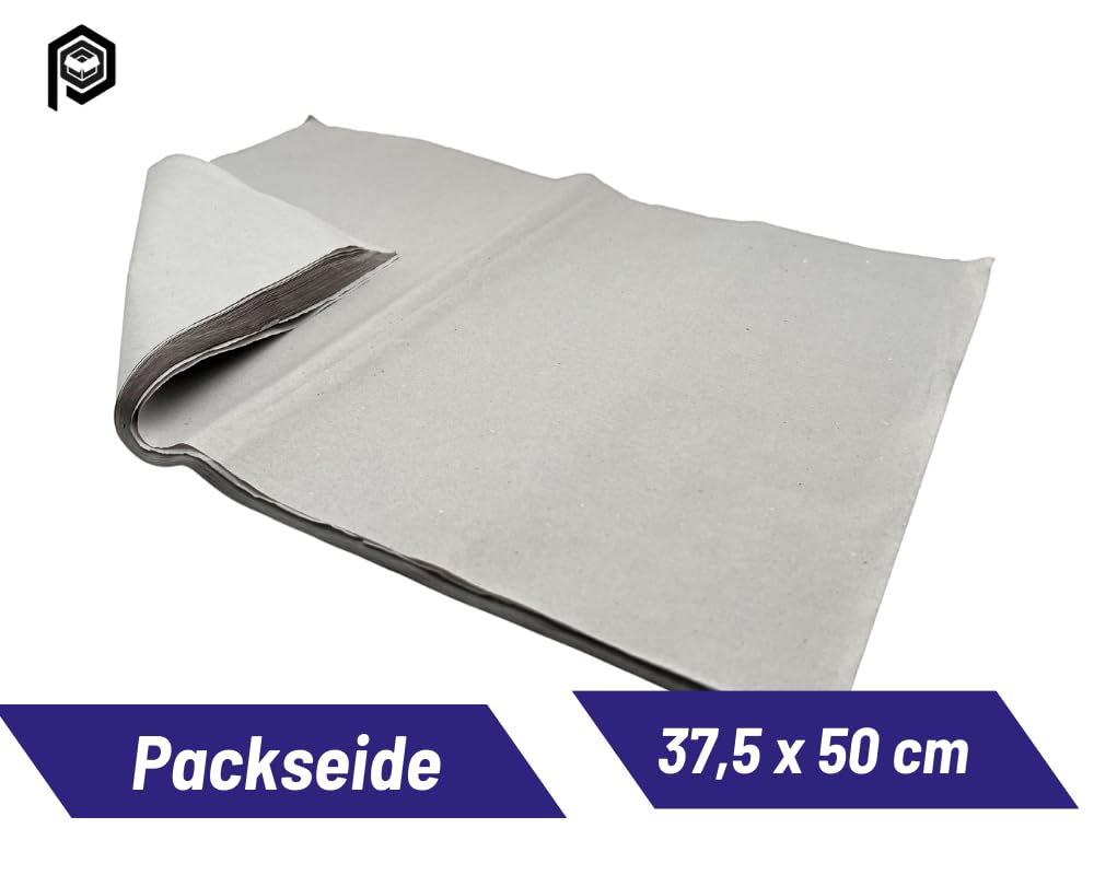 Packseide 37,5x50 cm Hellgrau Top Qualität 30 g/m² Seidenpapier Verpackungsmaterial Packpapier Ideal für Umzug, Versand, Verpackung (20)