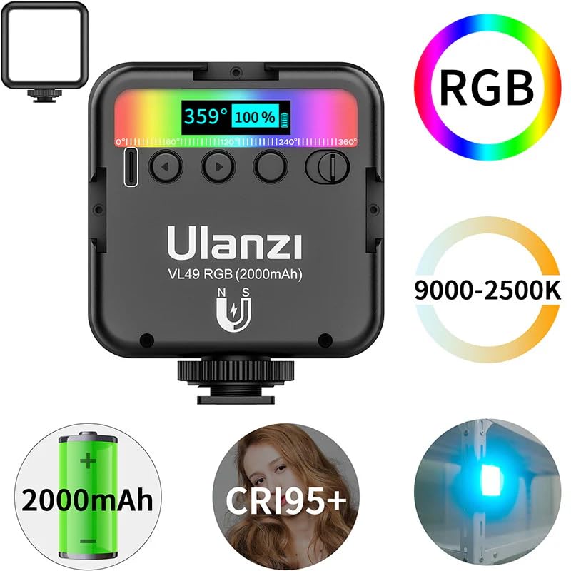 Amazon | Ulanzi VL49 RGB撮影ライト LEDビデオライト ミニ三脚 撮影