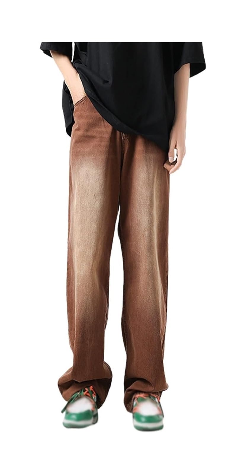 Vaqueros De Pierna Ancha For Hombre, Estilo Hip Hop, Ropa De Calle Informal, Holgados, Holgados, Con Cordón Ajustable.