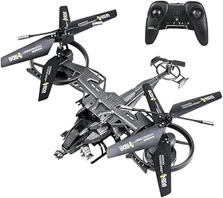 RC Airplane 2.4G Anti-Fall Material RC Plane Drone 4CH Military Remote Control Helicopter LED Light RC Fighter Import Gyroscope RC Aircraft Adult Adolescent Toys