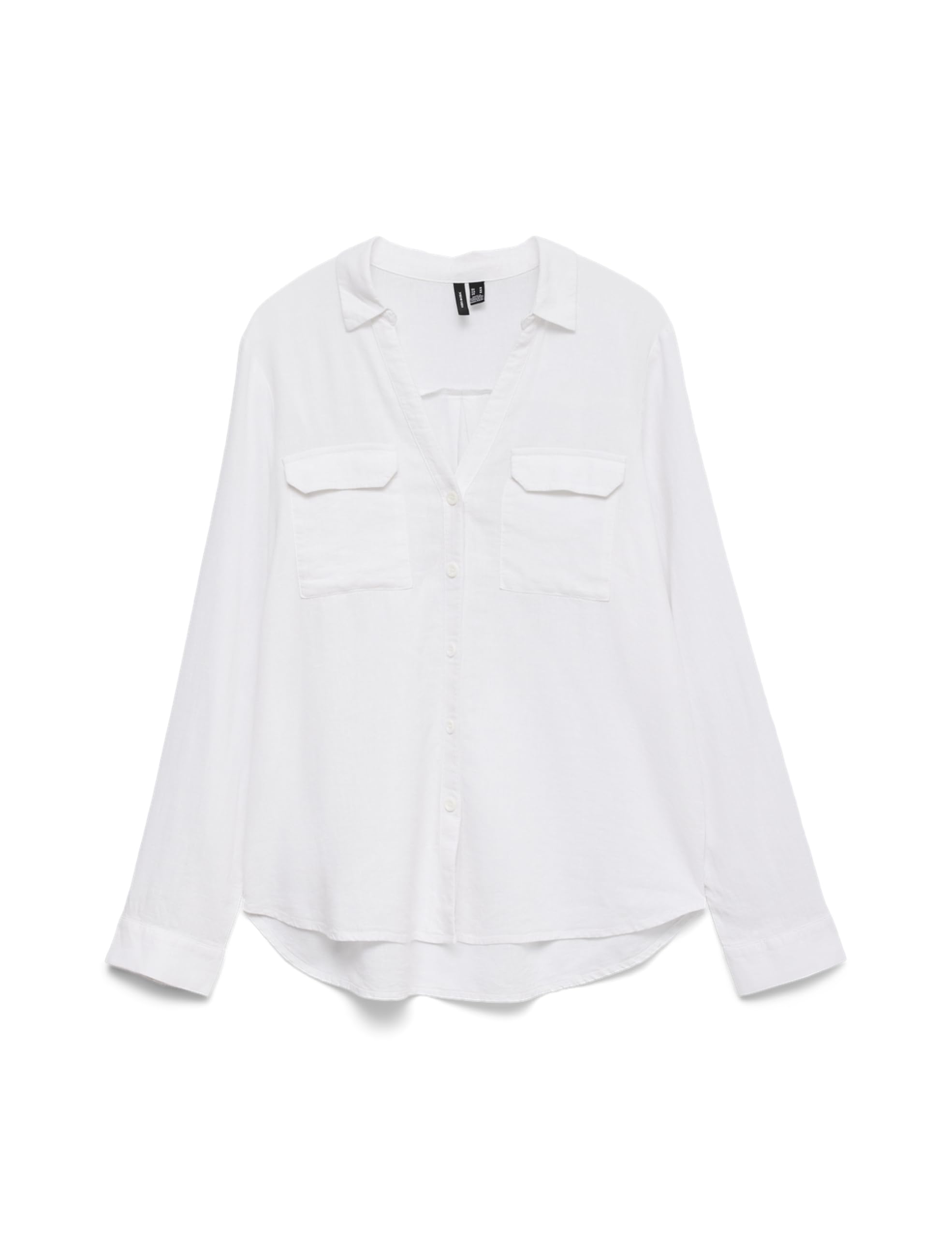 VERO MODA Vmlinn Linen Bumpy Ls T-Shirt WVN Noos Blouse Femme