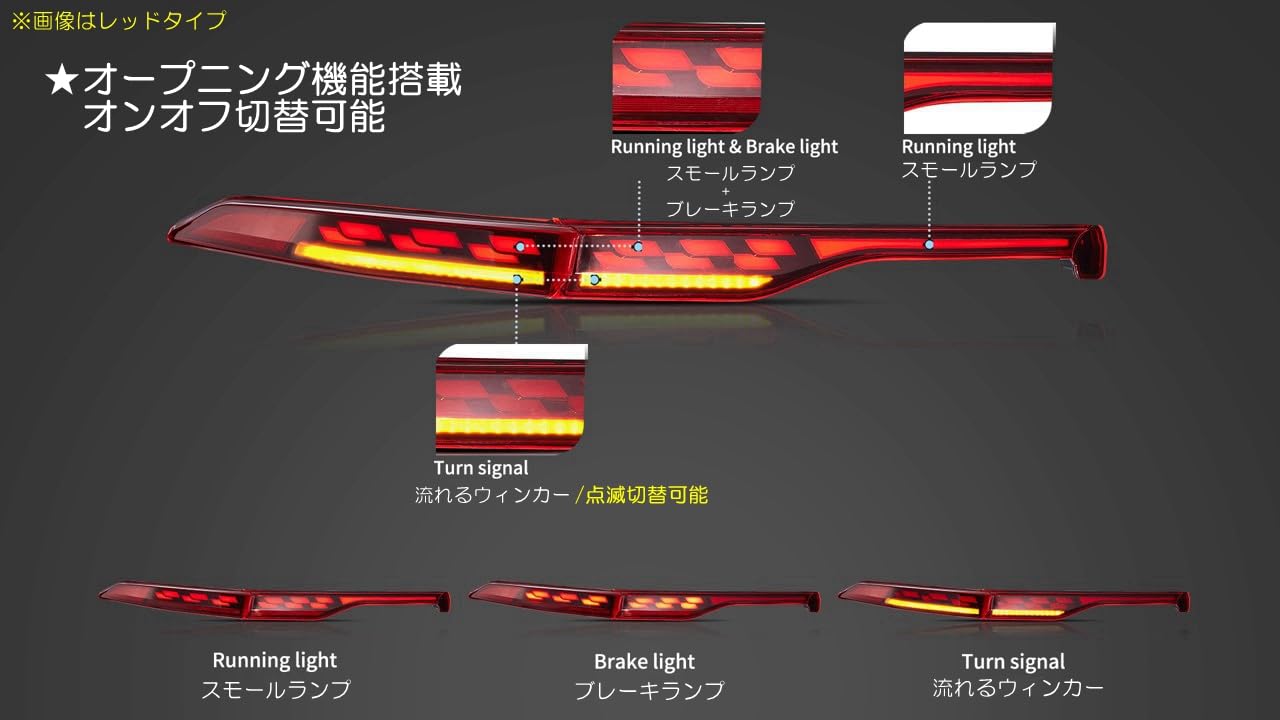 Amazon | VLAND 80系 ハリアー ハリアーハイブリッド LEDテールランプ