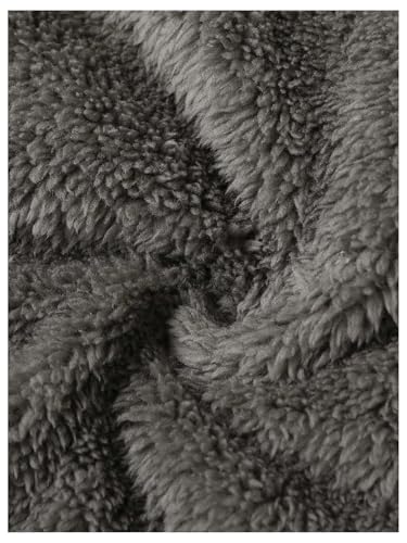 Verdusa Men's Letter Embroidery Drawstring Fuzzy Fleece Hoodie Long Sleeve Pullover Sweatshirt4