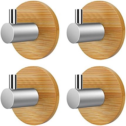 VISEN adhesive wall hanger towel hook for clothes coat hat key bath and headphones (Pack of 4 Hooks)