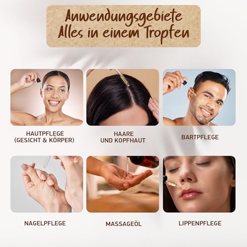 ARGANÖL BIO KALTGEPRESST | 100% Rein | Für Haare Haut & Nägel | Pipette+Pumper | Original aus Marokko | 100ml im lichtgeschützten Braunglas | Für Kosmetik | Feuchtigkeitspflege von Soena