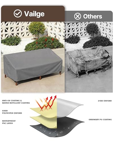 Image of Vailge Patio Sofa Cover 3-Seater & Outdoor Couch Cover Waterproof