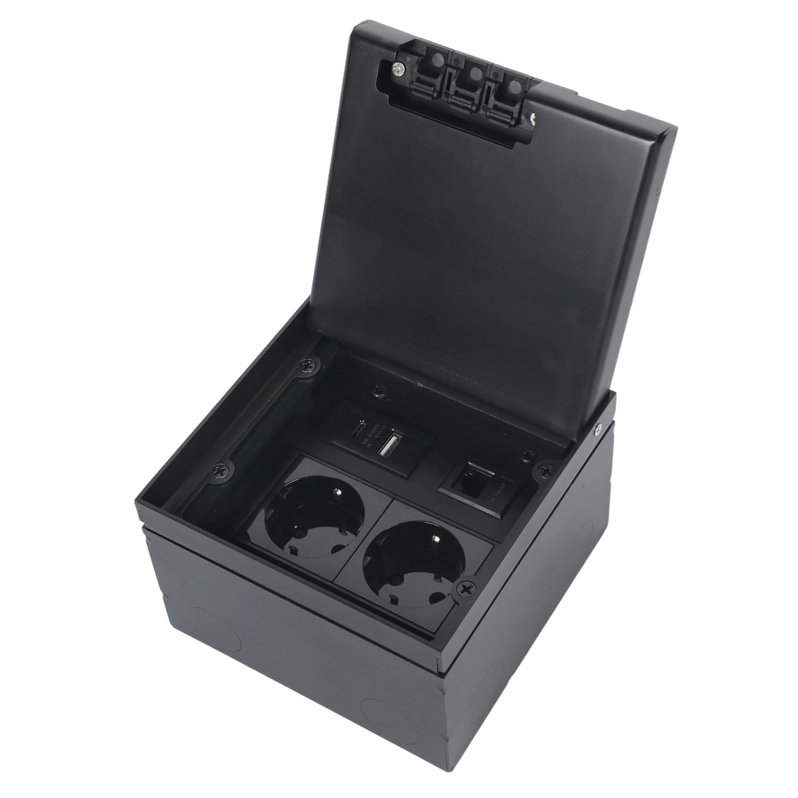 Enchufe empotrado invisible en el suelo, enchufe de acero inoxidable, enchufe de suelo multiusos, 2AC + 1USB-A+1USB-C+1CAT6, enchufes empotrables con tapa para oficina, hogar, aula, resistente al agua