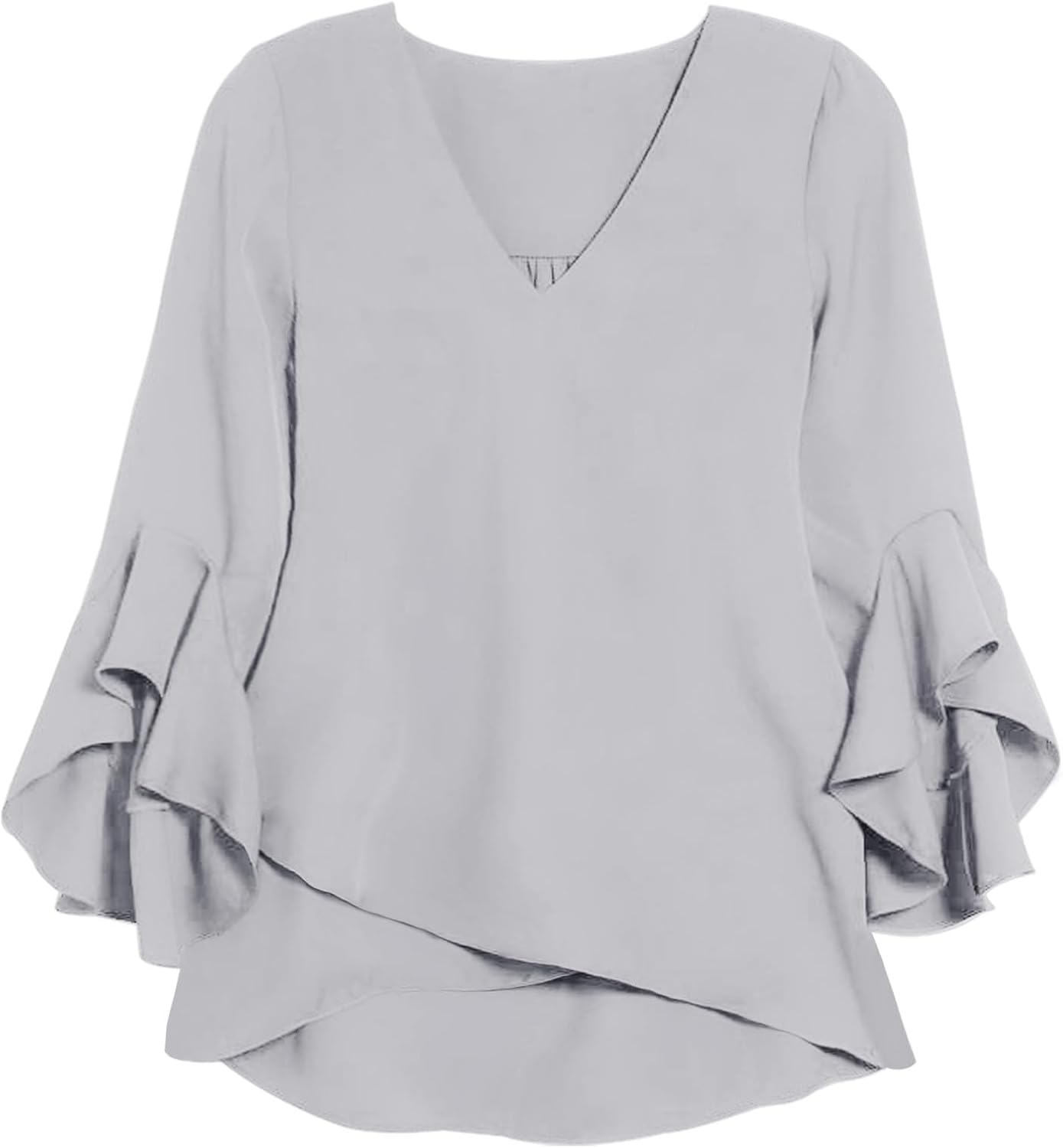 Relipop Womens Blouse Ruffle 3/4 Sleeve Tops V Neck Business Casual Blouses Shirts Spring Summer Outfits 2026 - Image 6