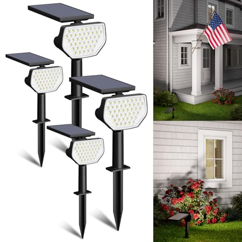 Lepro Halloween Outdoor Solar Spot Lights Outdoor IP65 Waterproof for Flag Garden Landscape Backyard Holiday Christmas Decorations, 4 Pack (Cool White) Daylight White 4