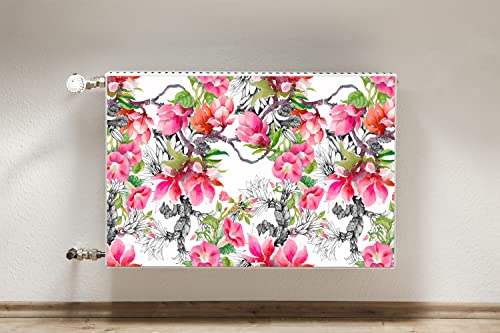 Cache Radiateur Magnétique Rose 90x60cm Fleurs Aquarelles