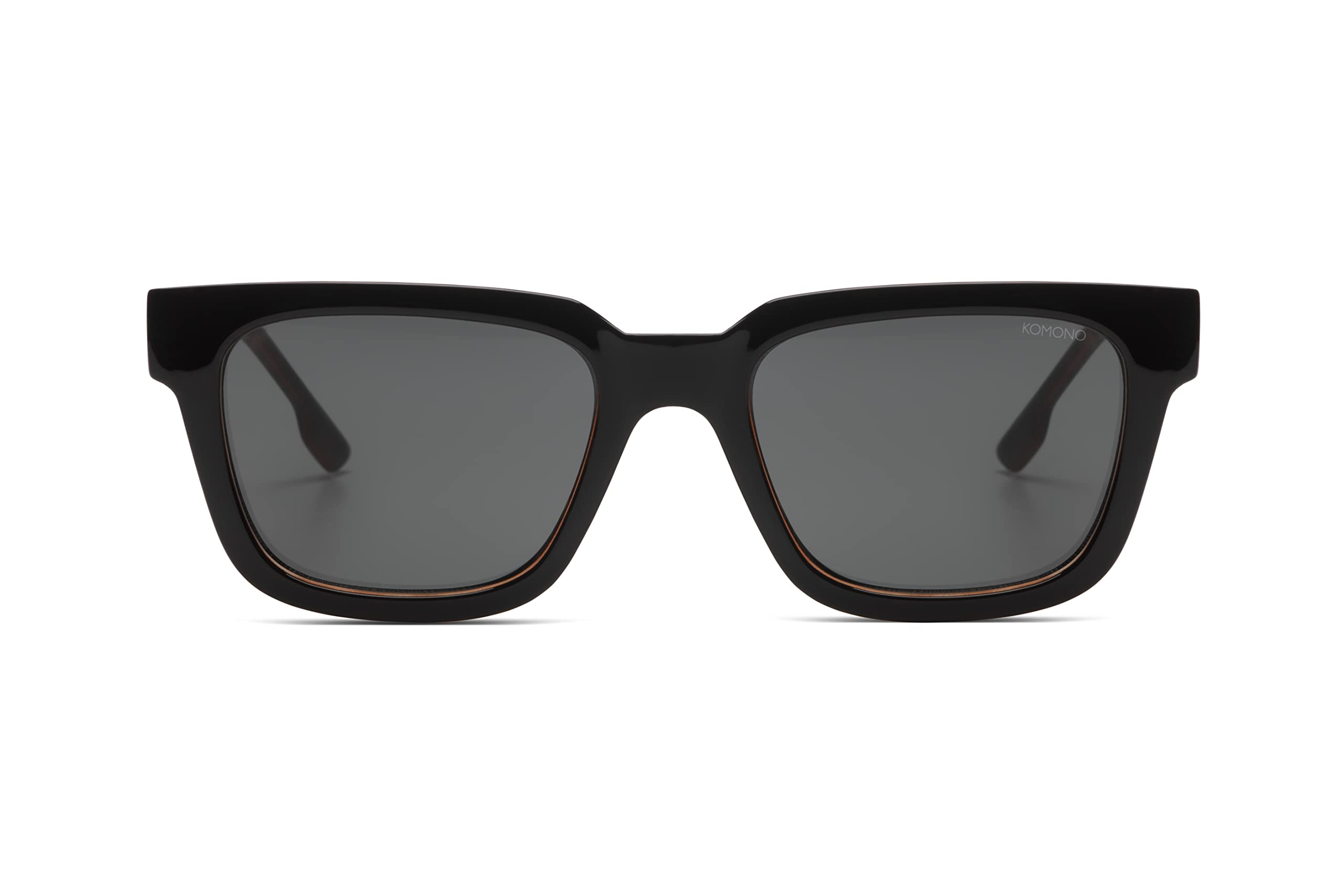 KOMONO Bobby Black Tortoise Unisex Square Bio Nylon G850 Sunglasses for Men and Women with UV Protection and Scratch-Resistant Lenses