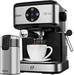 Oster Kit Espresso Oster - Cafeteira Double e Moedor de Café Elétrico Inox - 127V