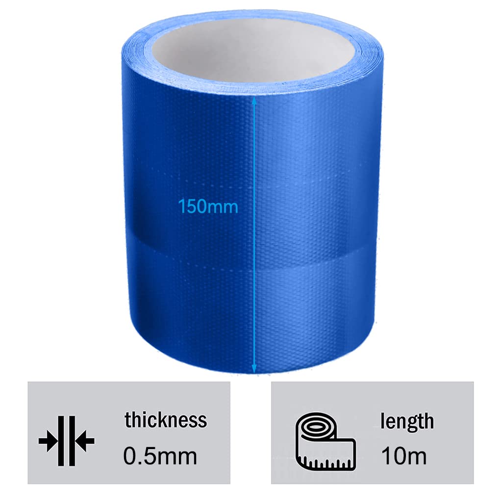 Ruban Adhésif Etanche de Réparation 15cm x 10m pour Bâche Camion Serre Tente