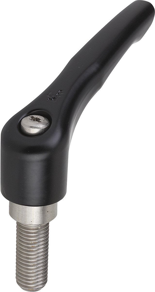 Toggle Clamp Lever Size 4 M12 x 30 Zinc Black Satin,: Stainless Steel, Pack of 1, k0123.4121x30