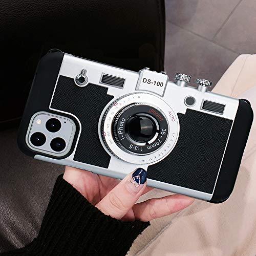 Awsaccy Camera Phone Case for iPhone 15 Plus 6.7 inch 2023 Camera Case Vintage Cover Cute 3D Cool Unique Design Silicone Case with Removable Neck Strap Lanyard for Girls Women Black by Awsaccy - Image 3