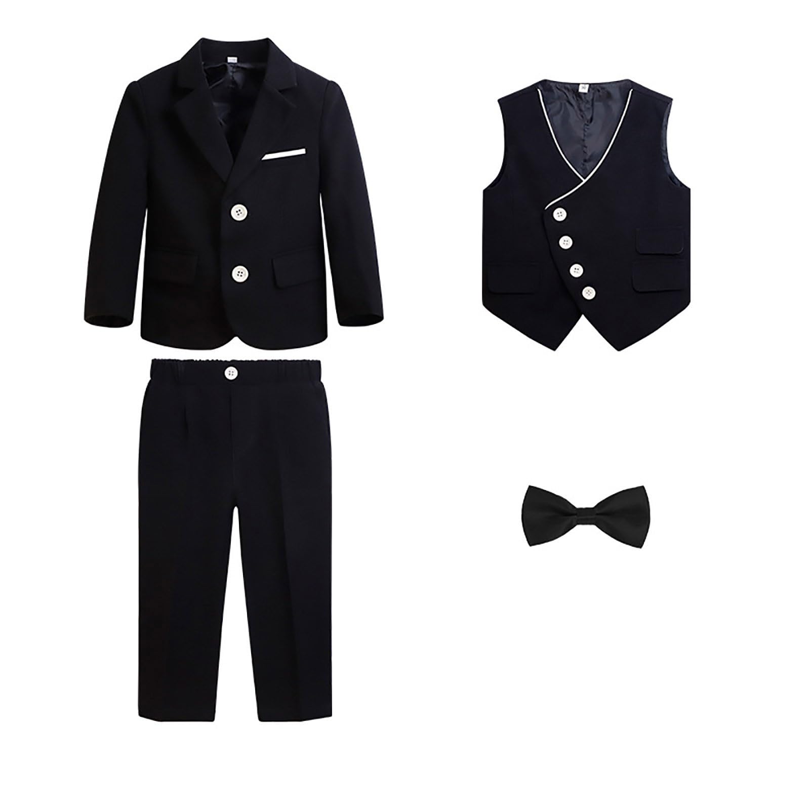 Generisch Elegantes Winter Jungen Set Jacke Weste Krawatte Hose formelle Kleidung für festliche Anlässe Auftritte geeignet 4 bis 12 Jahre anspruchsvolle Outfit Kombination