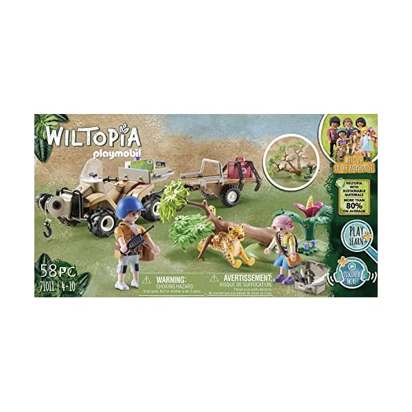 PLAYMOBIL Wiltopia 71011 Tierrettungs-Quad mit Spielzeugtier, Nachhaltiges Spielzeug für Kinder ab 4 Jahren – Bild 4