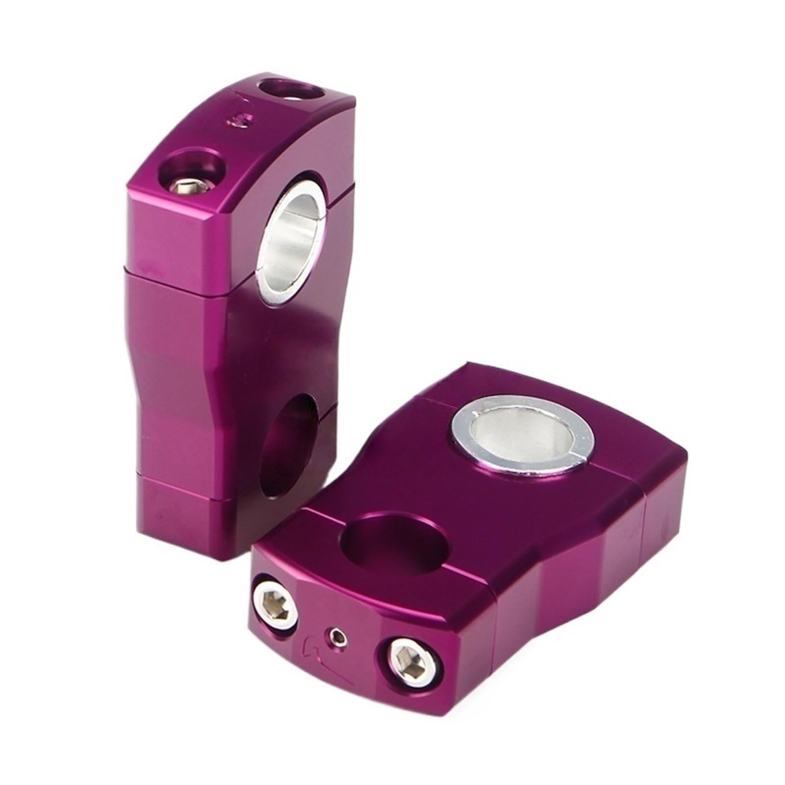 EHYSYN Handlebar Risers 2" Height Ski ATV UTV Quad 22mm 28mm Bar Clamp(2 inch purple)
