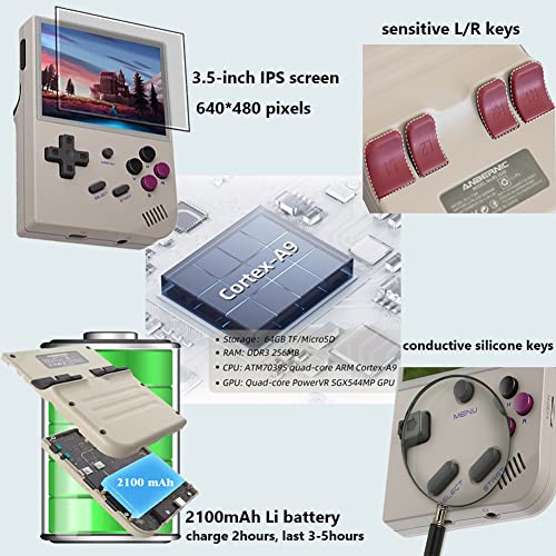 Handheld Game Console for Kids and Adults, RG35XX Retro Gameboy Preload 5474 Games, Classic Video Game Player Linux System 64G Support TV and Gamepad, Portable Gaming Machine - Image 3