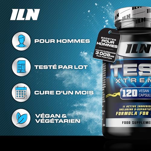 Test Xtreme pour Hommes – Complément Booster Haute Puissance avec Acide D-Aspartique, Maca, Zinc et Magnésium – 120 Gélules Véganes – Image 6