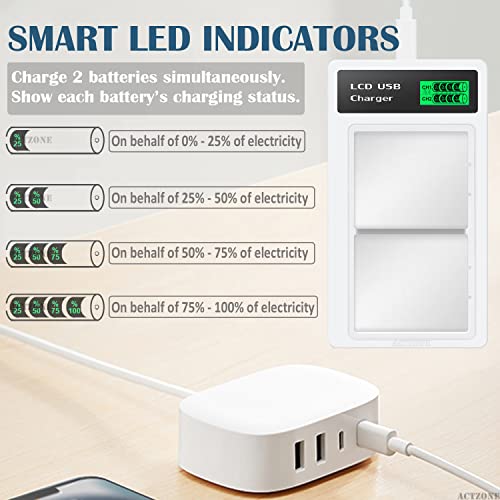 2Pcs 13000Mah A-7A Xl Extended Rechargeable Battery Pack And Lcd Dual Charger For Alro Pro 3 Floodlight Camera, Arlo Pro4 Xl/ Pro3 Xl/Ultra2 Xl/ Ultra Xl Camera, P/N: Vma5410 Fb1001 Vmc4040P Cmc5040 #TOP2