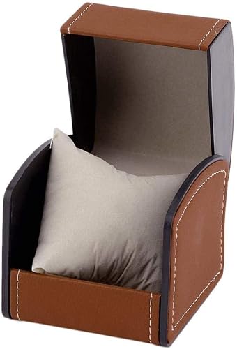 Pudełko Zegarek Vintage Faux Leather Biżuteria Decor Case Kształt Łuku Zegarek Ochronny Box Organizer Pudełko Do Przechowywania Biżuterii Składowanie(A)
