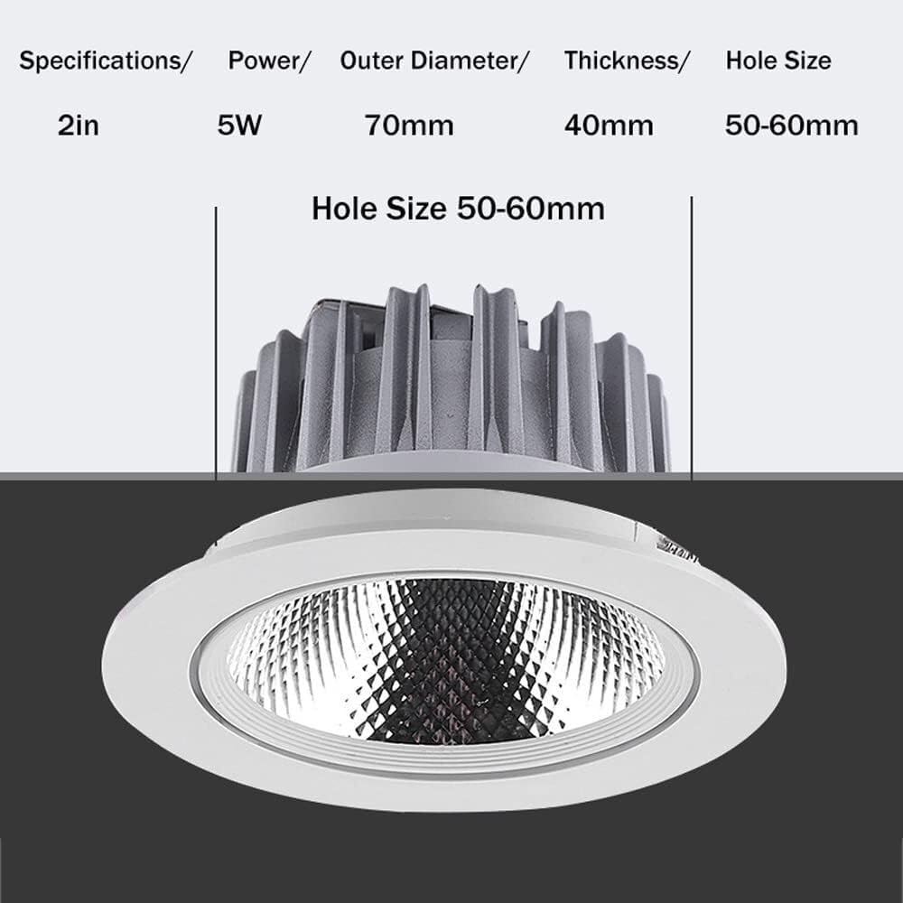 Zestaw 4 lamp sufitowych LED do wpuszczania w sufit, 3000K-6000K, do wyboru, okrągłe panele sufitowe, oświetlenie punktowe LED w puszkach, wpuszczane lampy sufitowe LED,12w-6000K
